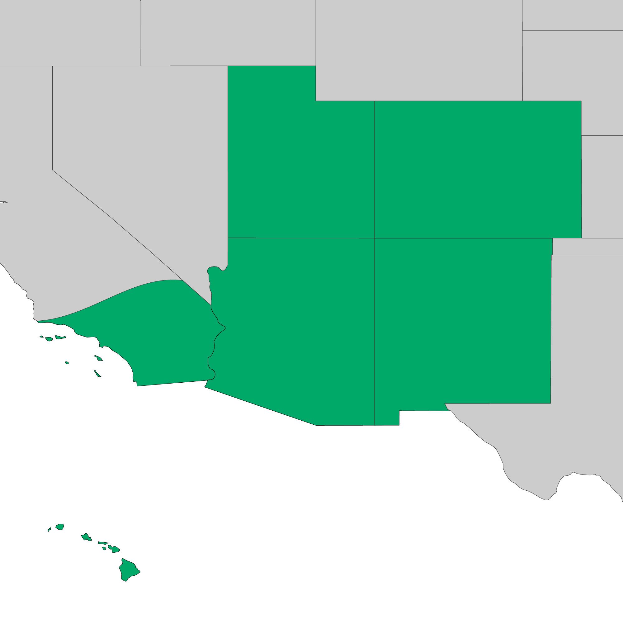 South West Region Map