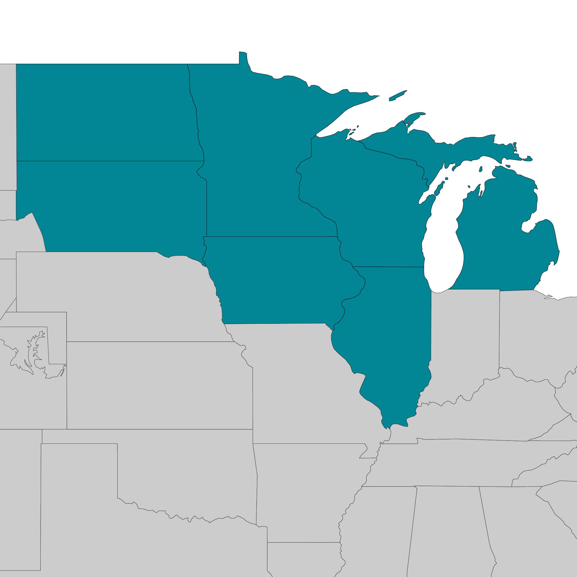 Upper Midwest Region Map