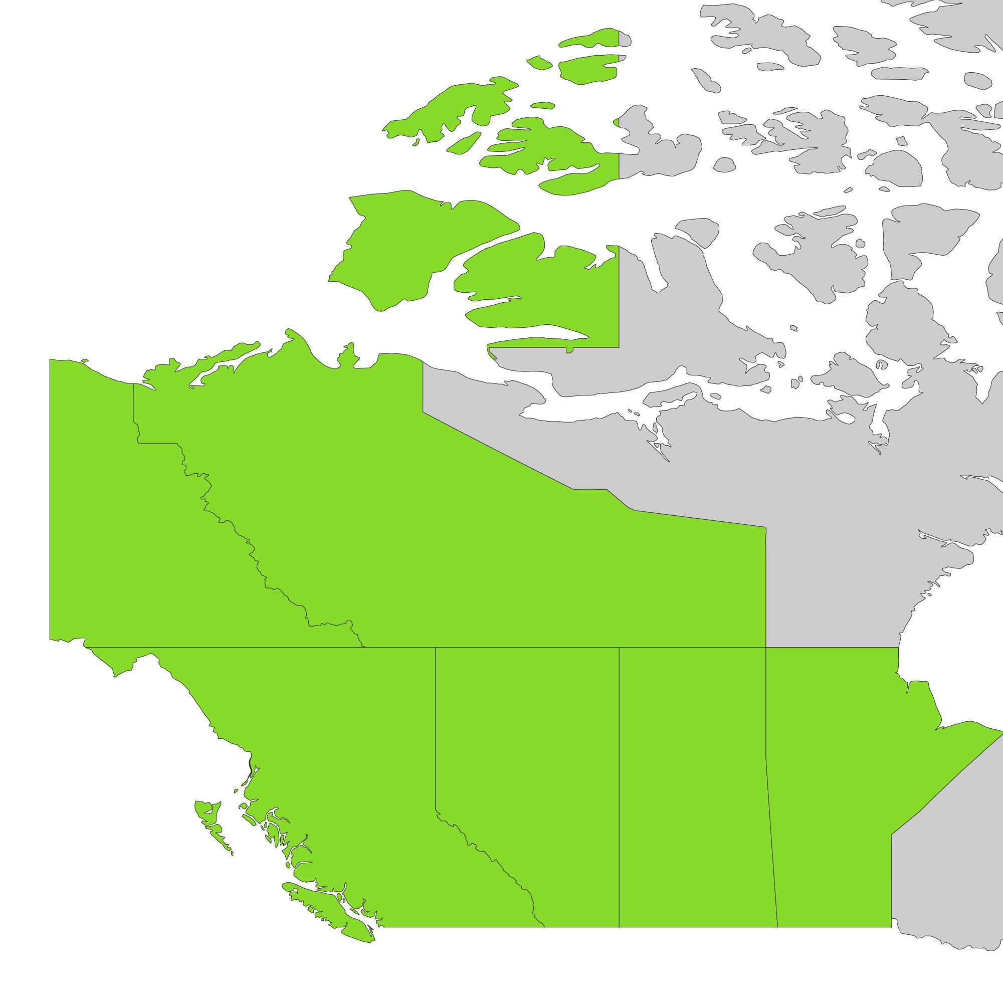 Canada West Region Map